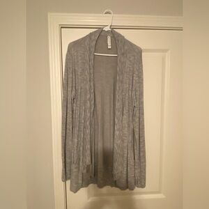 Athleta Gray Open Front Drape Cardigan Size L